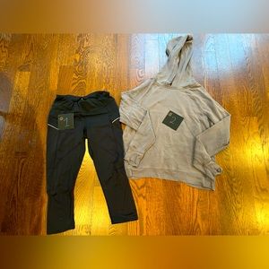 Athleta women’s pants and sweatshirt